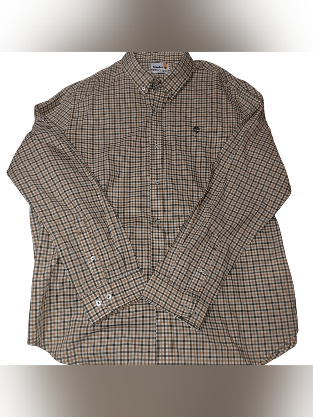 Timberland Men's Brown And  Rust Plaid Button-Down Casual Shirt Size XXL